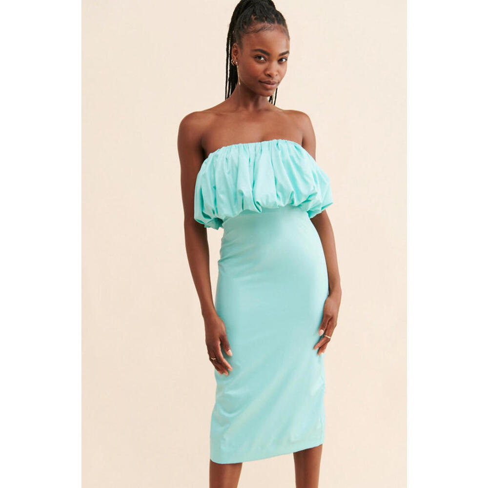 Anthropologie x Let Me Be - Slim Bubble MIDI Dress, blue, size XS - Picture 2 of 14